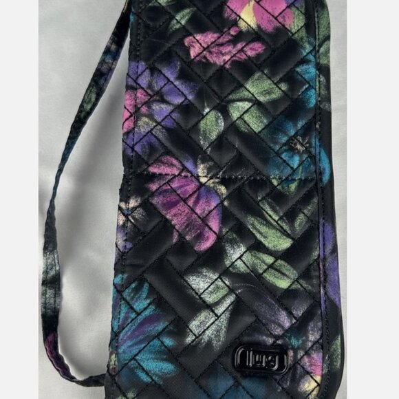 Lug Trolley & Sleeper Cosmetic Makeup Brush Travel Bags Purple Floral Set Of 2 - Picture 7 of 8